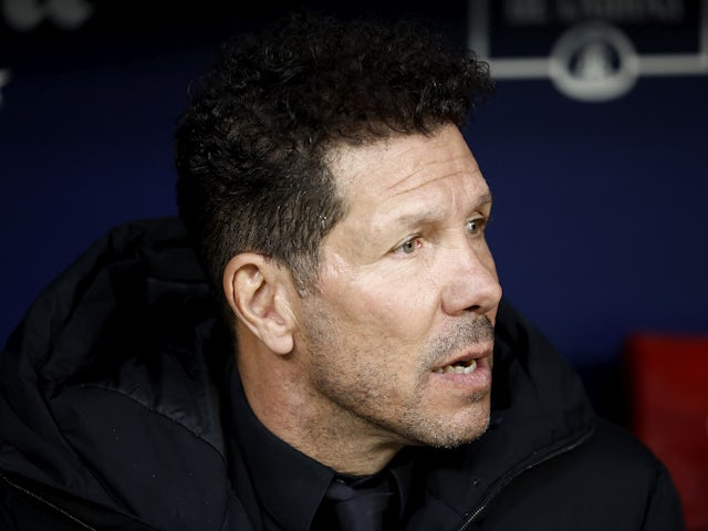 Atletico Madrid coach Diego Simeone before the match on February 19, 2023