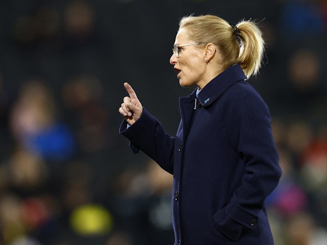 England manager Sarina Wiegman before the match on February 16, 2023