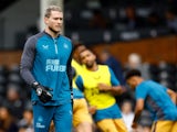 Newcastle United's Loris Karius during the warm up before the match on October 1, 2022