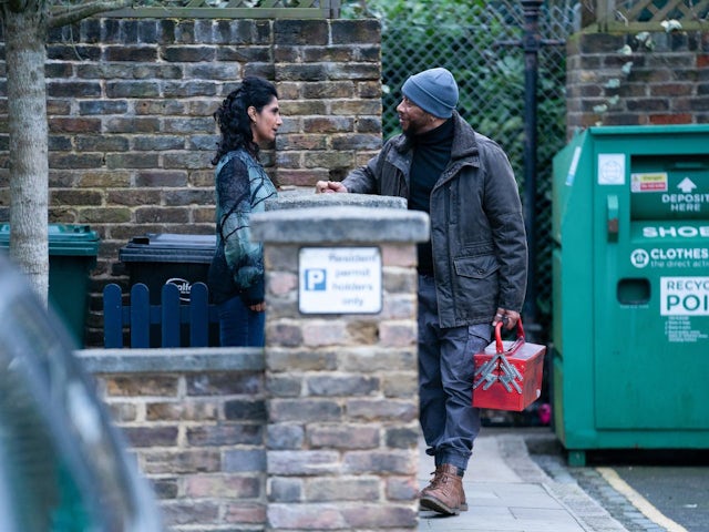 Suki and Mitch on the first episode of EastEnders on February 27, 2023
