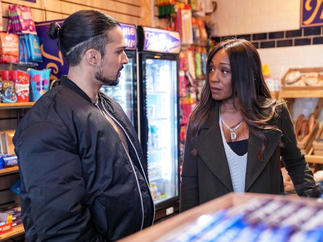 Ravi and Denise on the first episode of EastEnders on February 27, 2023