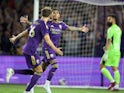 Orlando City SC midfielder Facundo Torres (17) reacts after scoring a goal against the New York Red Bulls during the second half at Exploria Stadium on February 25, 2023