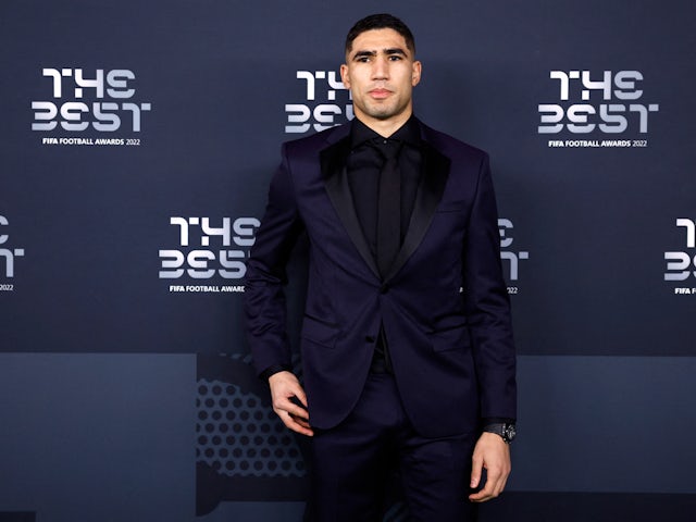 Paris Saint-Germain and Morocco defender Achraf Hakimi pictured on February 27, 2023