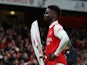 Bukayo Saka celebrates scoring for Arsenal on March 1, 2023