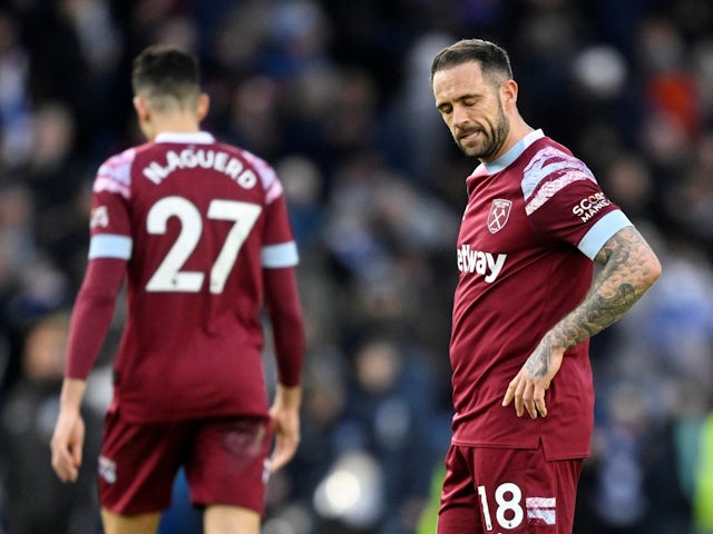 West Ham United's Danny Ings looks dejected after the match on March 4, 2023