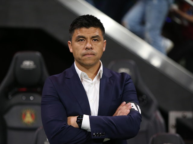 Atlanta United Head coach Gonzalo Pineda looks on before the game between the Atlanta United and the Toronto FC at Mercedes-Benz Stadium on March 4, 2023