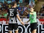 Angers' Pierrick Capelle appeals to referee Stephanie Frappart on October 30, 2022
