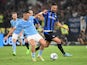 Lazio's Patric in action with Inter Milan's Roberto Gagliardini on August 26, 2022