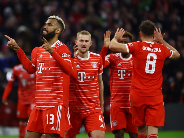 Bayern Munich's Eric Maxim Choupo-Moting celebrates scoring against Paris Saint-Germain on March 8, 2023