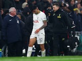 Tottenham Hotspur's Cristian Romero walks off the pitch after being sent off  on March 8, 2023