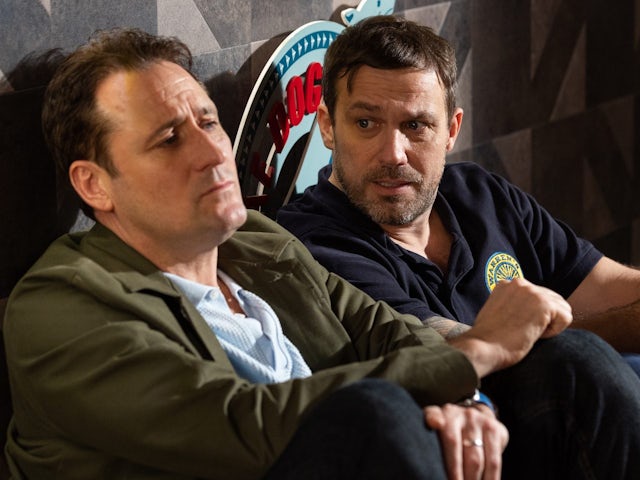 Tony and Warren on Hollyoaks on March 9, 2023