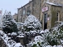 Snow in the Emmerdale village on March 10, 2023