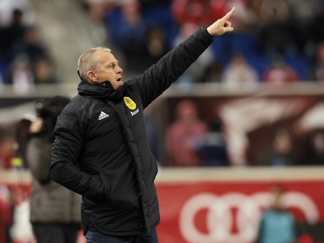 Nashville SC head coach Gary Smith calls out instructions during the first half against the New York Red Bulls at Red Bull Arena on March 5, 2023