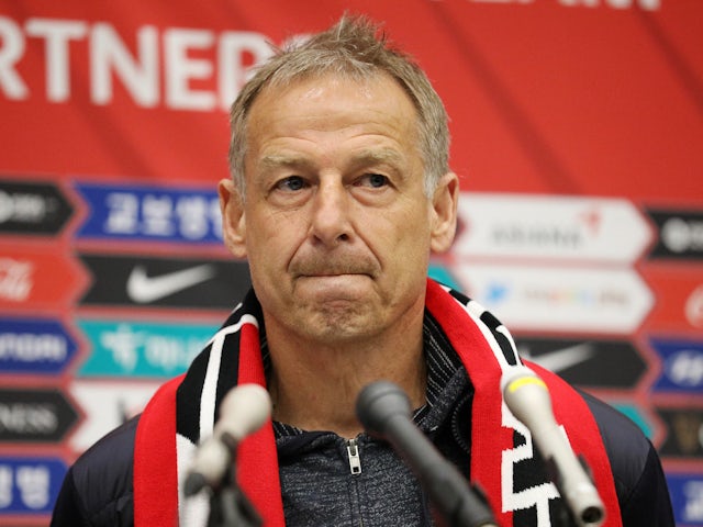 South Korea's national soccer team's new head coach Jurgen Klinsmann speaks upon his arrival at Incheon International Airport in Incheon, South Korea on March 7, 2023