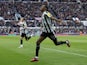 Newcastle United's Alexander Isak celebrates scoring against Wolverhampton Wanderers on March 12, 2023