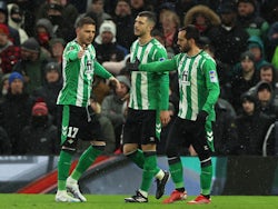 Real Betis' Joaquin celebrates a goal against Manchester United on March 9, 2023