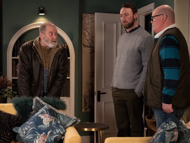 Bear, Liam and Paddy on Emmerdale on March 23, 2023