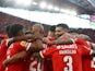 Benfica's Joao Mario celebrates scoring their second goal on March 18, 2023