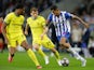 Inter Milan's Denzel Dumfries and Nicolo Barella in action with FC Porto's Galeno on March 10, 2023