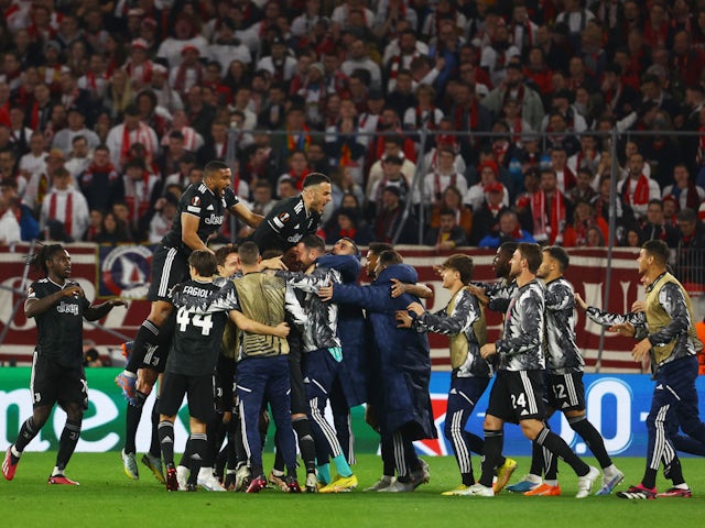 Juventus' Dusan Vlahovic celebrates scoring on March 16, 2023