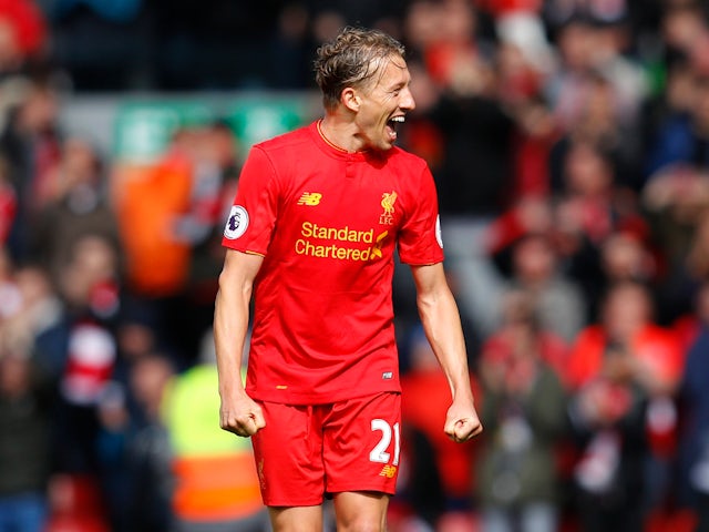 Lucas Leiva in action for Liverpool in March 2017