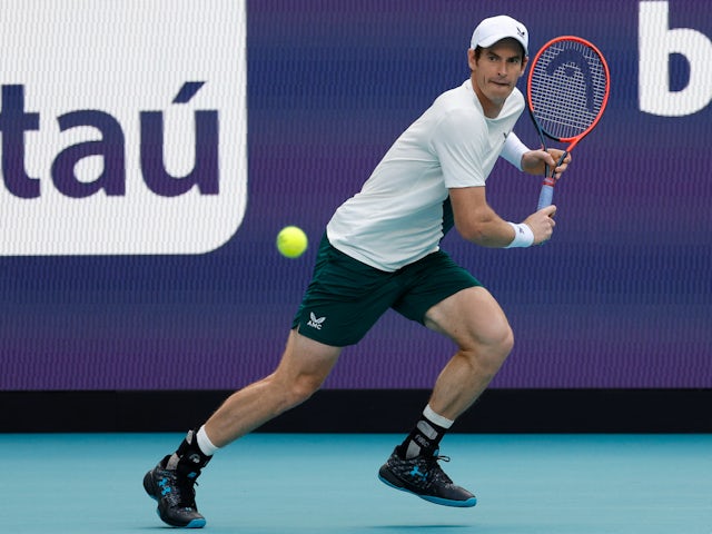 Andy Murray in action at the Miami Open on March 22, 2022