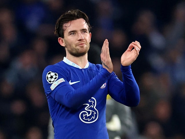 Chelsea's Ben Chilwell celebrates after the match on March 7, 2023
