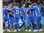 Bosnia and Herzegovina's Rade Krunic celebrates scoring their first goal with teammates on March 23, 2023