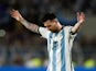 Argentina's Lionel Messi celebrates scoring their second goal on March 23, 2023