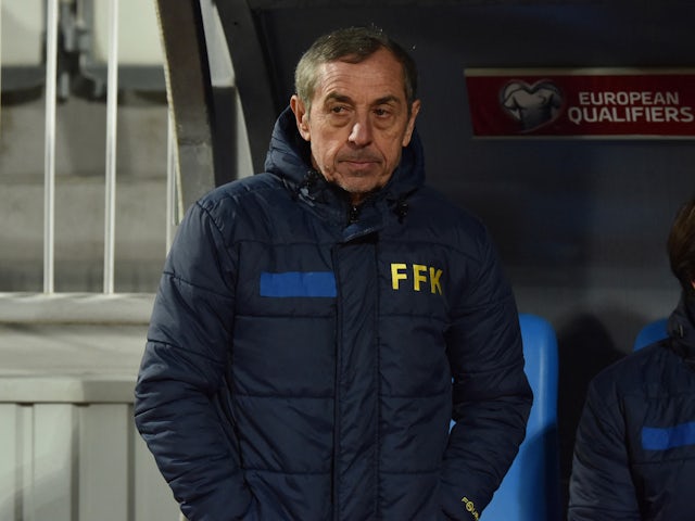 Kosovo coach Alain Giresse before the match on March 28, 2023