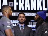 Anthony Joshua and Jermaine Franklin at press conference on March 29, 2023.