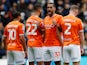 Blackpool's Curtis Nelson in the wall with teammates ahead of a Preston North End free kick on April 1, 2023