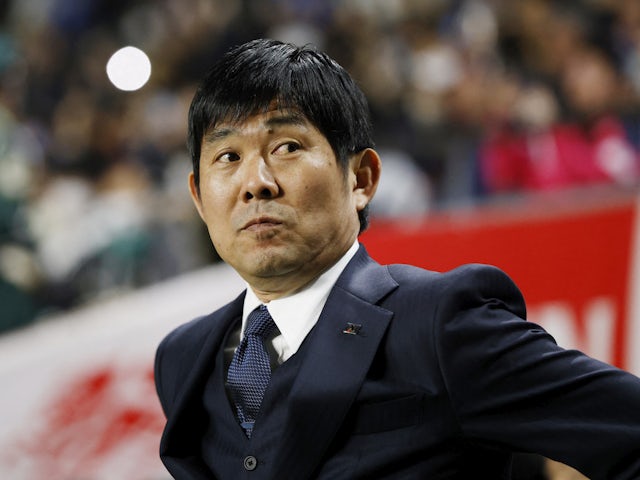 Japan coach Hajime Moriyasu before the match on March 28, 2023