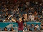 Jannik Sinner celebrates at the Miami Open on March 31, 2023