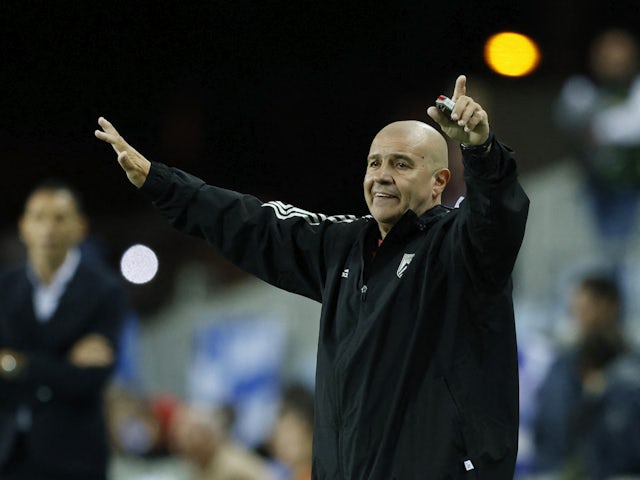 Gibraltar coach Julio Ribas reacts on March 24, 2023