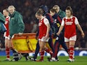 Arsenal Women's Kim Little is substituted after sustaining an injury on March 29, 2023