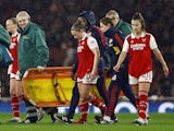 Arsenal Women's Kim Little is substituted after sustaining an injury on March 29, 2023