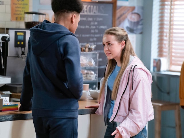 Denzel and Amy on EastEnders on April 13, 2023