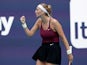 Petra Kvitova reacts at the Miami Open on April 1, 2023