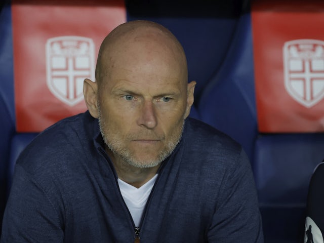 Norway coach Stale Solbakken before the match on March 25, 2023