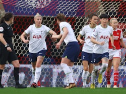 Tottenham Hotspur Women's Bethany England celebrates scoring their first goal on March 25, 2023