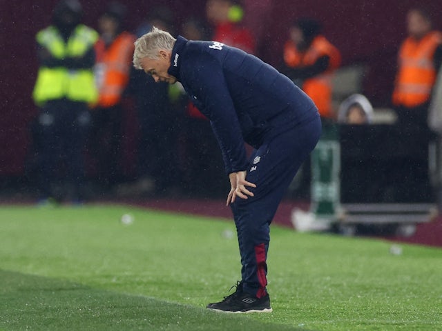 West Ham United manager David Moyes looks dejected on April 5, 2023