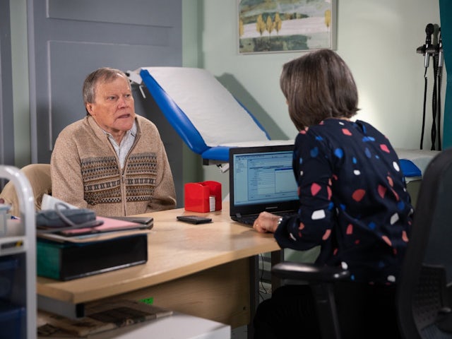 Roy and the doctor on Coronation Street on April 19, 2023