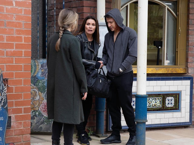 Daisy, Carla and Ryan on Coronation Street on April 19, 2023