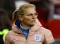 England Women manager Sarina Wiegman before the match on April 6, 2023