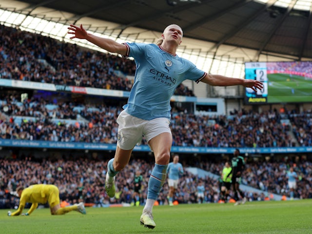 Haaland equals Premier League record as Man City sink Leicester