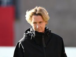 Germany Women coach Martina Voss-Tecklenburg before the match on April 11, 2023