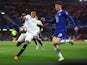 Real Madrid's Eder Militao in action with Chelsea's Kai Havertz on April 18, 2023