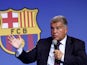 Barcelona president Joan Laporta during the press conference on April 17, 2023