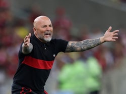 Flamengo coach Jorge Sampaoli reacts on April 19, 2023